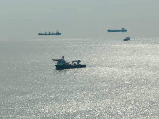 Seascape with ships