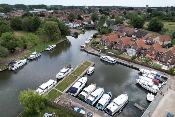 istock Beccles town in Suffolk UK drone aerial view 1464482730