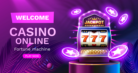 Casino slots winner, fortune of luck, 777 win banner. Vector illustration