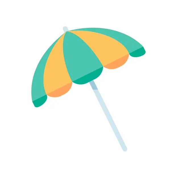 Vector illustration of colorful beach umbrellas For protection from summer beach heat.