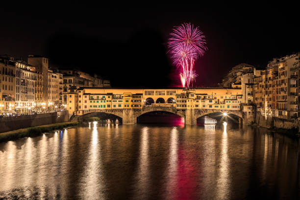 istock Ponte Vecchio with fireworks, Florence, Italy 1464494938