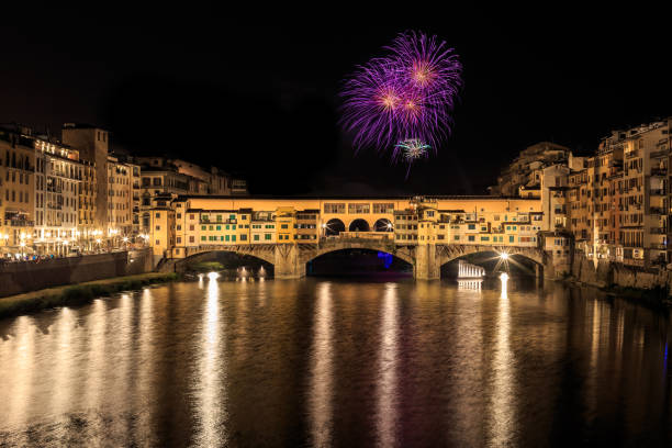 istock Ponte Vecchio with fireworks, Florence, Italy 1464494946