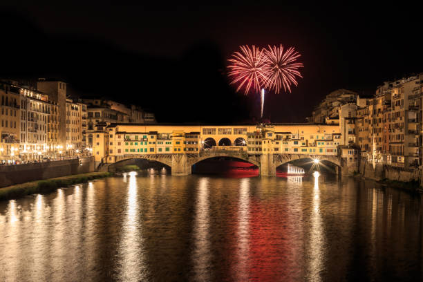 istock Ponte Vecchio with fireworks, Florence, Italy 1464494973