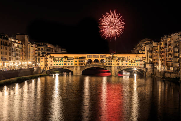 istock Ponte Vecchio with fireworks, Florence, Italy 1464495034