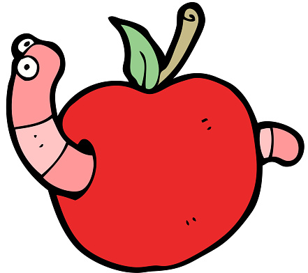 Manzana con gusano de dibujos animados clip art vector gratis Manzana con gusano de dibujos animados clip art vector gratis