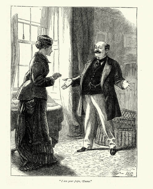 Vintage illustration scene from Black Spirits and White by Frances Eleanor Trollope, Victorian 19th Century, 1870s