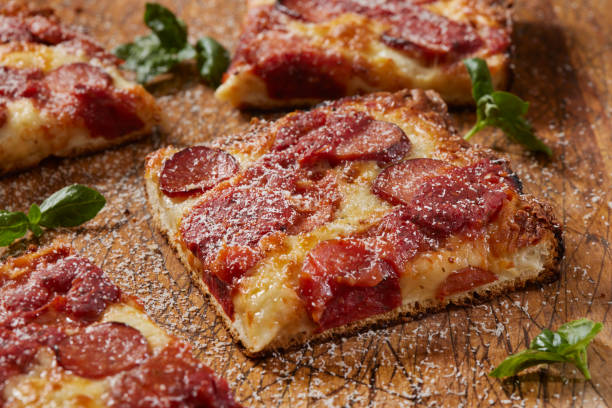 istock Detroit Style Pepperoni Pizza 1464510259