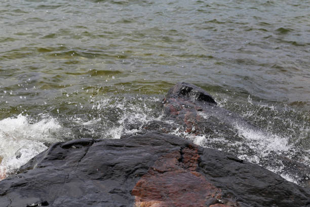 istock Waves Hitting Rocks in Eiranranta, Helsinki, Finland 1464524064