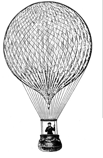 Man in a hot air balloon