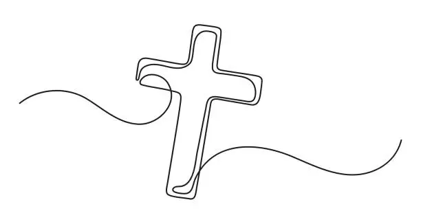 Vector illustration of Christian cross