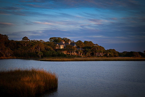 A beautiful home on Kiawah Island at sunset