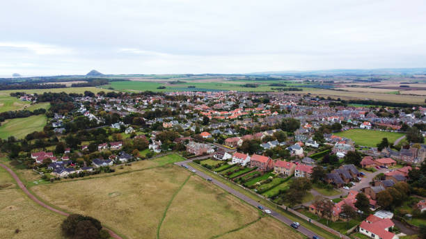 istock Scottish town view from the sky, Gullane, Scotland 1464529037