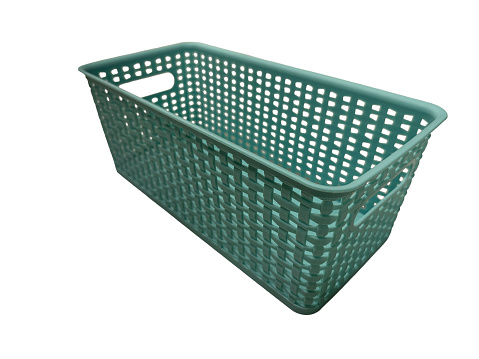 Green basket isolated on white background