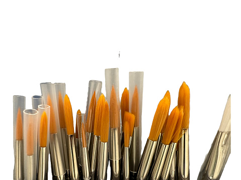 Paint brushes isolated on white background