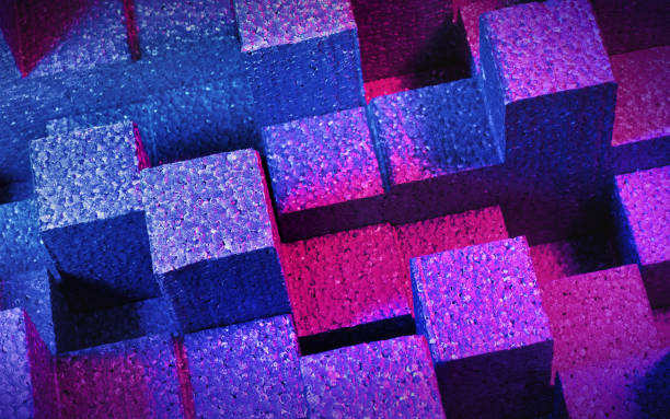 istock City style, sound diffuser foam texture in a purple, artistic aesthetic. 1464529824