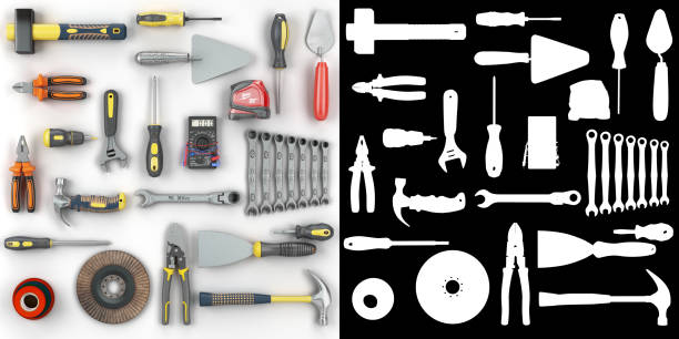 istock colored tools set background concept of repair tools warehouse promotion 3d render on white with alpha 1464533049