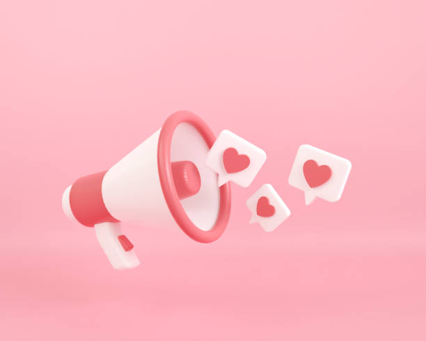 istock 3d render megaphone with love message on valentine's day. happy valentine red heart icon. romantic loudspeaker. 3d rendering illustrator minimal. 1464535165