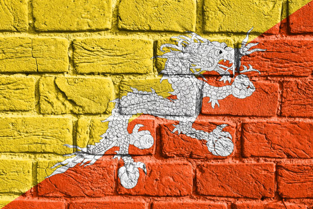 istock Flag of Bhutan on the wall 1464535632