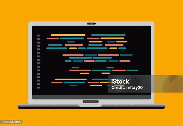 Computer Software With Programming Coding Text Application Window On ...