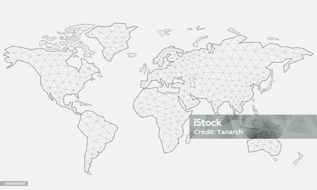 Low Map Map.pdf Vector Low Polygonal World Map Stock Illustration - Download Image Now ...
