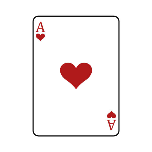 illustrations, cliparts, dessins animés et icônes de carte à jouer ace of hearts, illustration vectorielle isolée sur blanc - ace of hearts