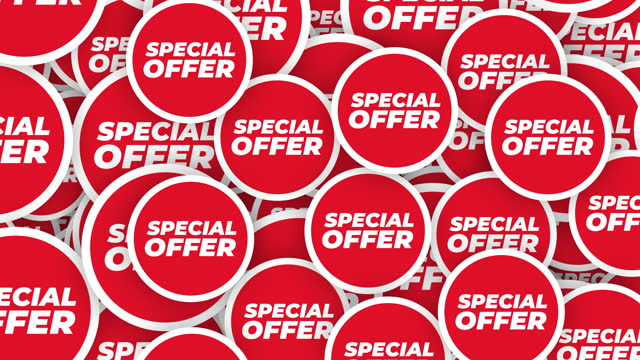 special offer Many sign - 2D Transition animation background.