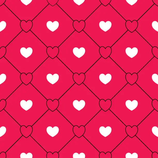 Vector illustration of Seamless hearts pattern