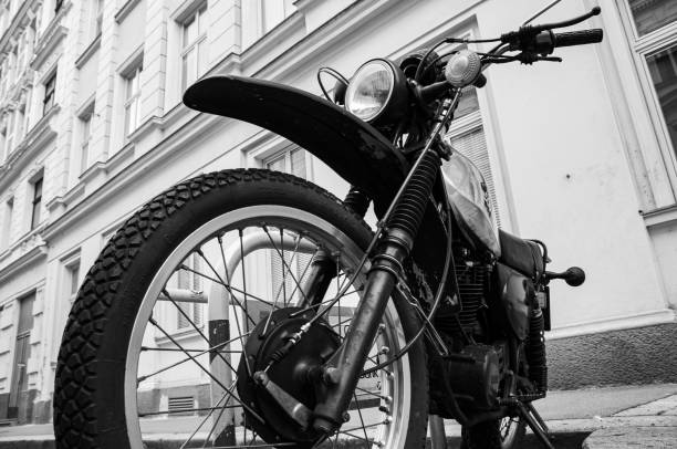 istock A low angle black and white photo of a motorcycle 1464550390