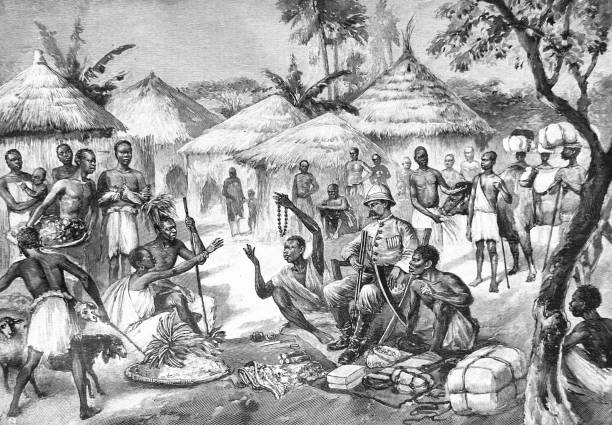 istock Arrival of a researcher in a village in Africa 1464551129