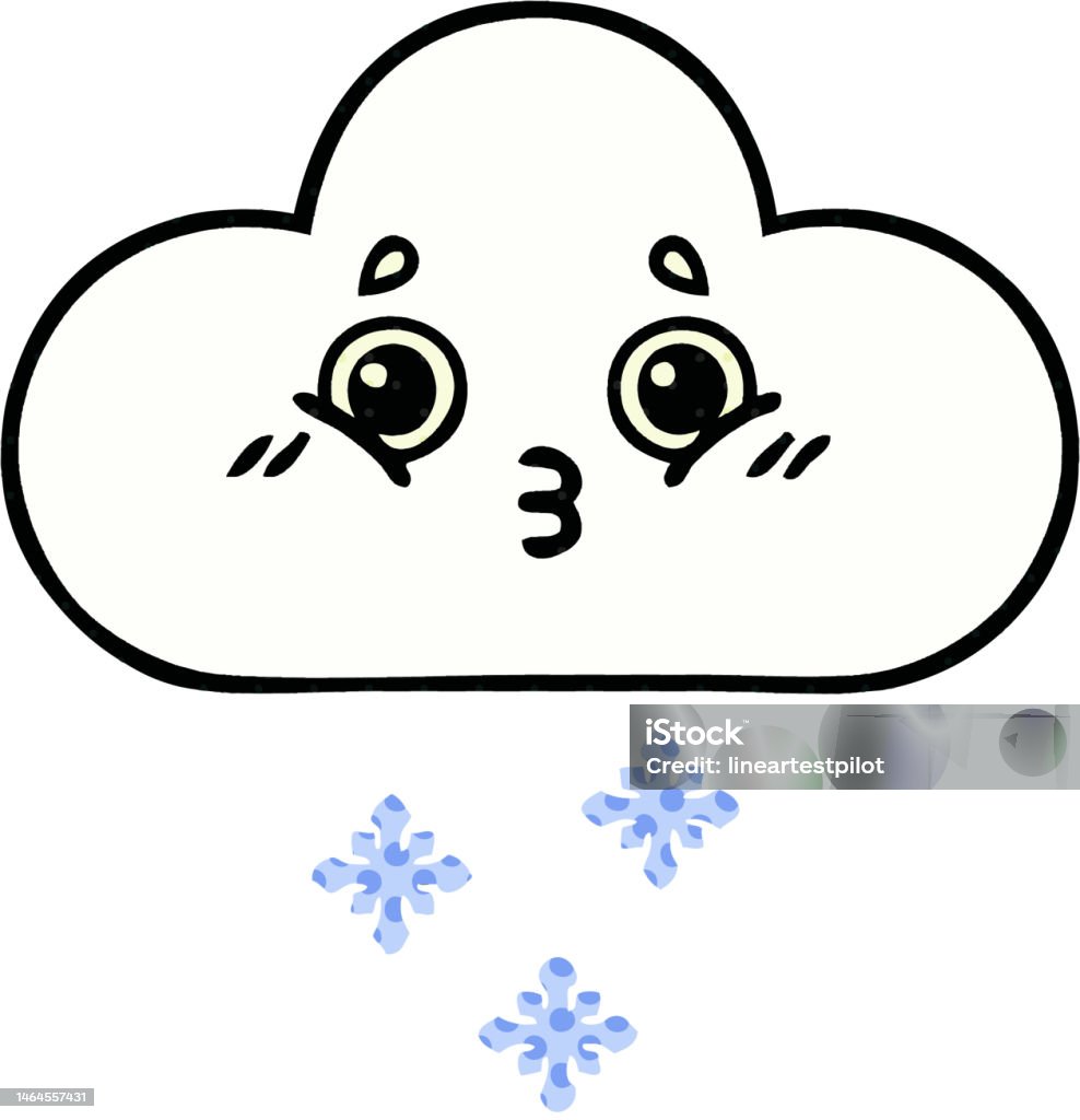 Comic Style Snow Comic Book Style Cartoon Of A Snow Cloud Stock Illustration - Download ...