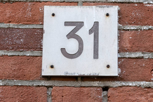 istock Close Up House Number 31 At Amsterdam The Netherlands 1464560081