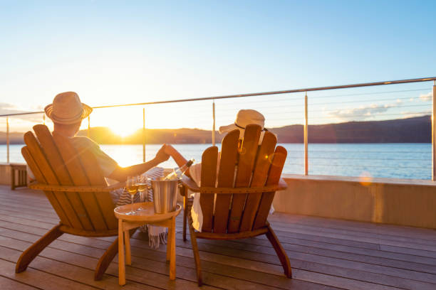 istock Couple relaxing and drinking wine and holding hands 1464561917