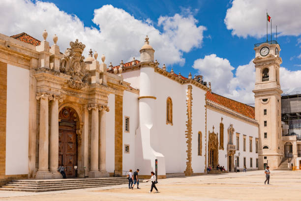 The Paco das Escolas courtyard is the center of the historic University of Coimbra, which is well worth seeing, Portugal, June 2nd, 2022 stock photo