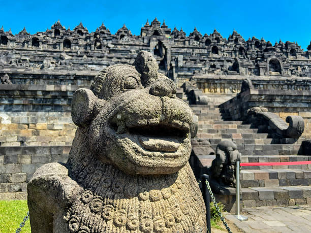 Stone Lion At Borobudur