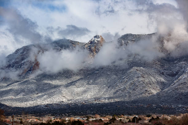 Sandia Mountains in Albuquerque, New Mexico stock photo