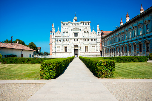 The internal garden of the Camaldoli monastery in Tuscany