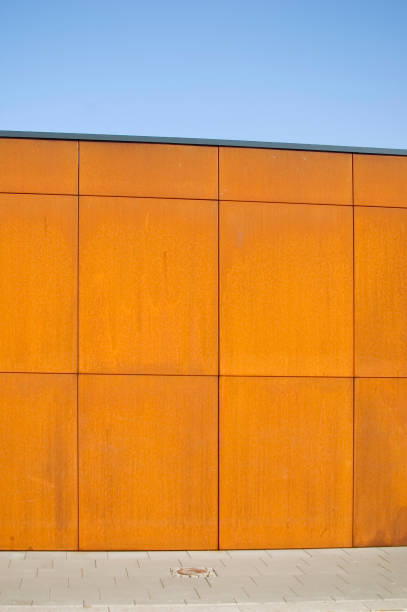 istock Detail of modern architecture corten building. 1464585487