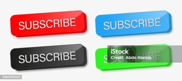 Subscribe Button Color Subscribe Button 3d In Different Colors Stock Illustration - Download ...