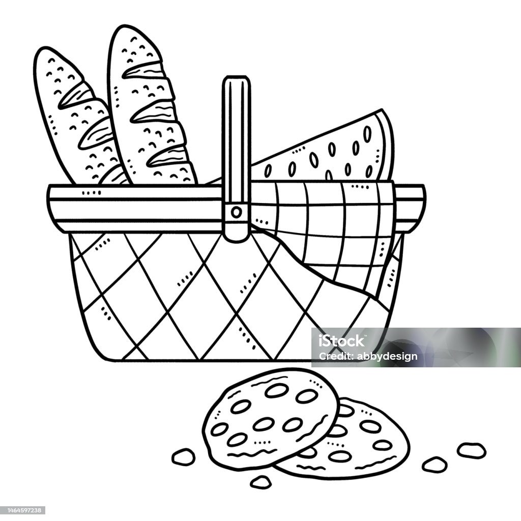 Ilustración de Cesta Con Pan Dibujo Aislado Para Colorear Para Niños y más Vectores Libres de Derechos de Alimento - iStock Ilustración de Cesta Con Pan Dibujo Aislado Para Colorear Para Niños y más Vectores Libres de Derechos de Alimento - iStock