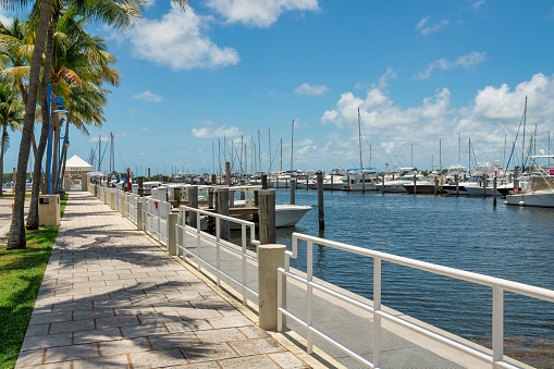 Marina at The Pier between Bayshore Drive and 2nd Avenue, downtown district in Saint Petersburg, Florida, USA.