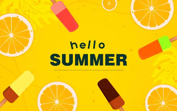 Vector illustration of Colorful summer background design banners. Horizontal poster, greeting card, website header