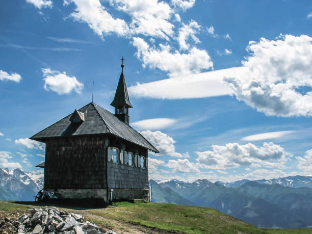 Church on top of a mountain in Zel Am Zee, Austria