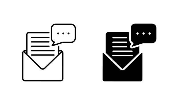 Open Paper Letter in Envelope Silhouette and Line Icon set. Post Message, Mail Pictogram. The document, Web Email, and Speech Bubble Sign. Editable Stroke. Isolated Vector Illustration Open Paper Letter in Envelope Silhouette and Line Icon set. Post Message, Mail Pictogram. The document, Web Email, and Speech Bubble Sign. Editable Stroke. Isolated Vector Illustration. open letter icon stock illustrations