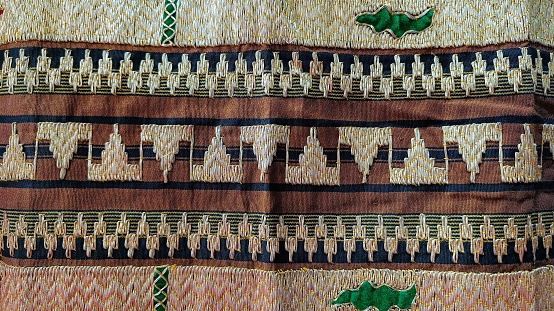 Indonesian Unique Fabric Batik Motif for Background Copy Space