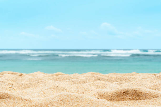 Word Relax written on sandy beach in summer