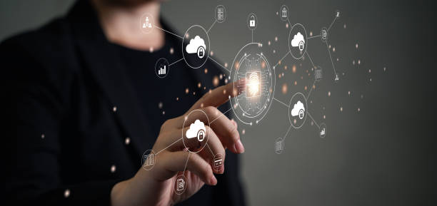 istock Fingerprint scan for secure access and service unlock design concept. 1464628766