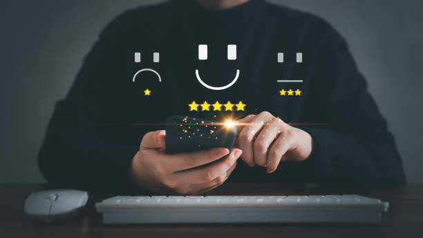 istock Customer rate their satisfaction ranking for experience review survey. 1464628777