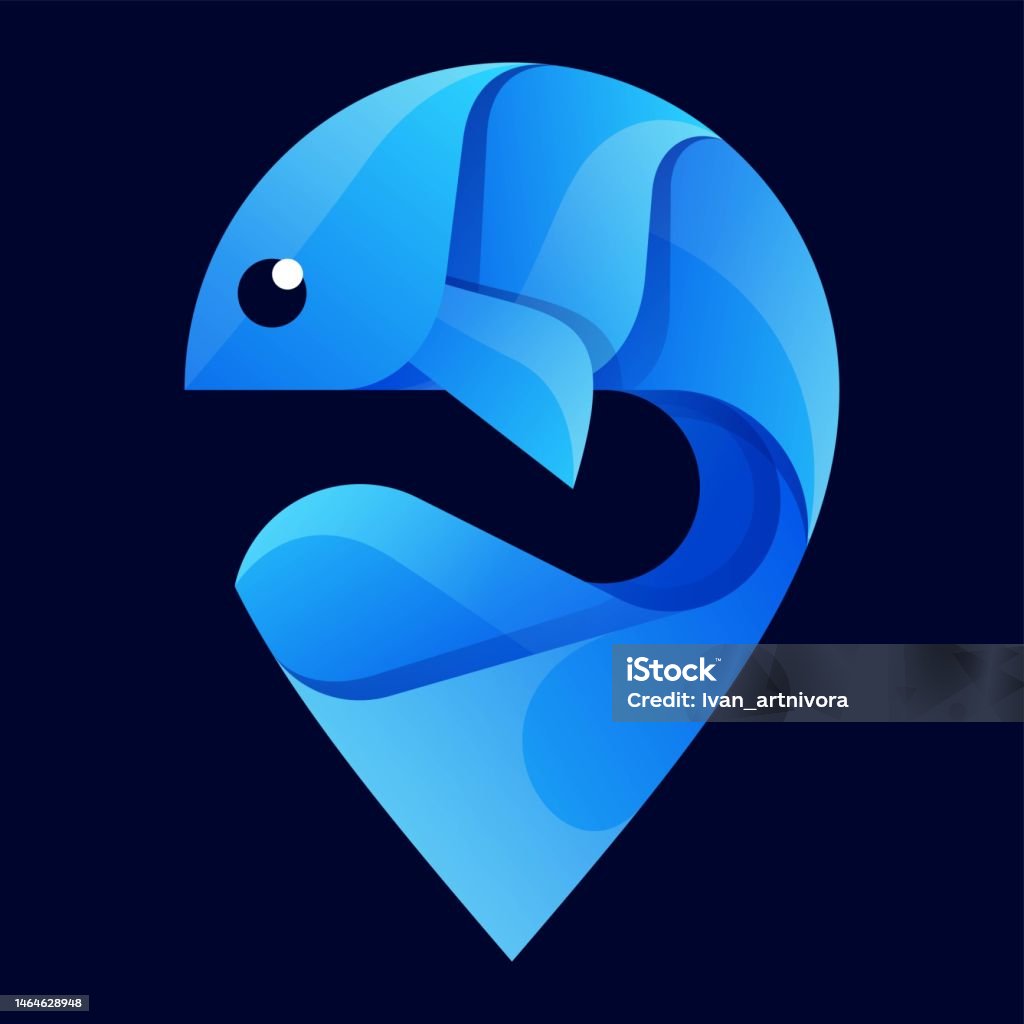 Fish Gradient Vector Illustration Fish Location Gradient Colorful Style Stock ...