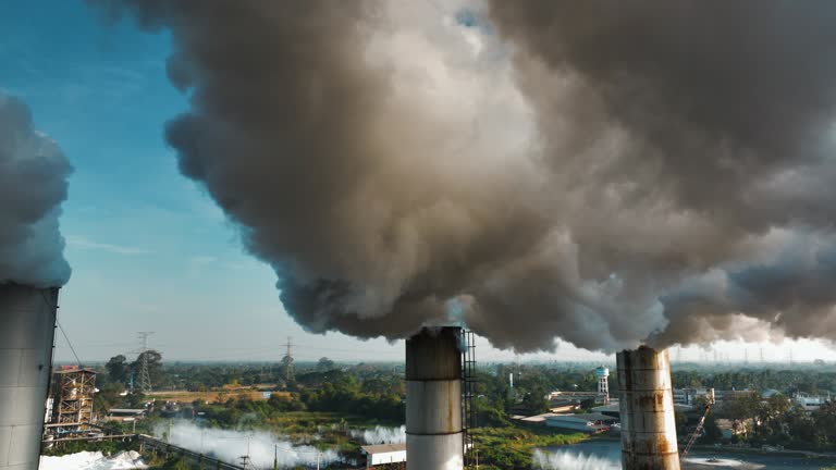 Smoke Stack over chimneys of factory