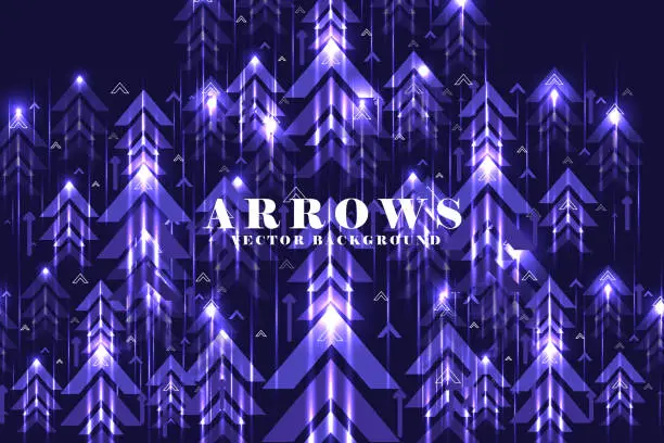 Vector illustration of High rising arrows technology background